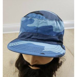 NEW Military Combat Blue Camo Camouflage Cotton Poly X-Large 7 3/4 Hat Cap XL
